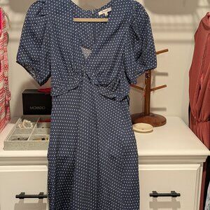 Madewell Polka Dot Puff Sleeve Ruffle Minidress Size 4